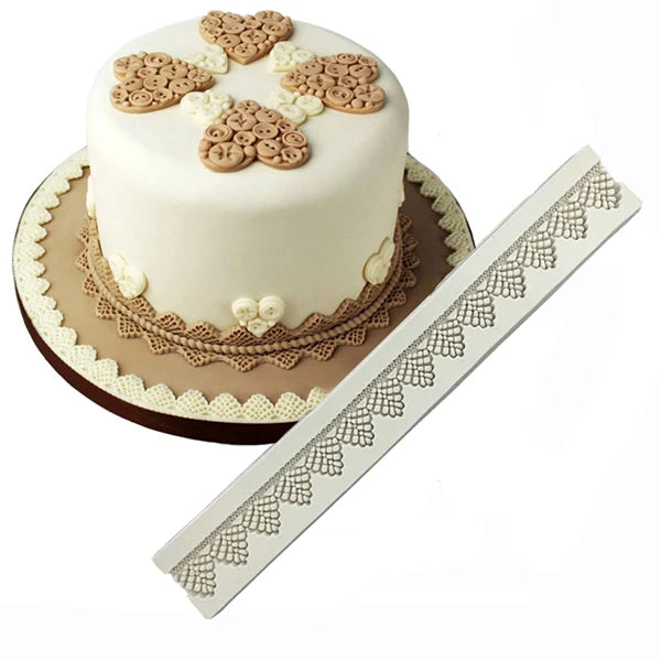 Pearl, Rope & Wave Lace Silicone Mold – Elegant Cake Side Decorating Tool
