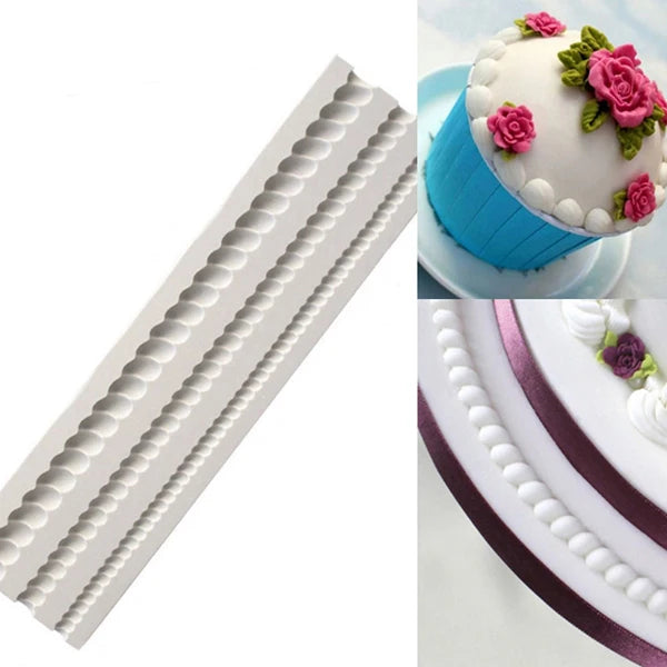 Pearl, Rope & Wave Lace Silicone Mold – Elegant Cake Side Decorating Tool