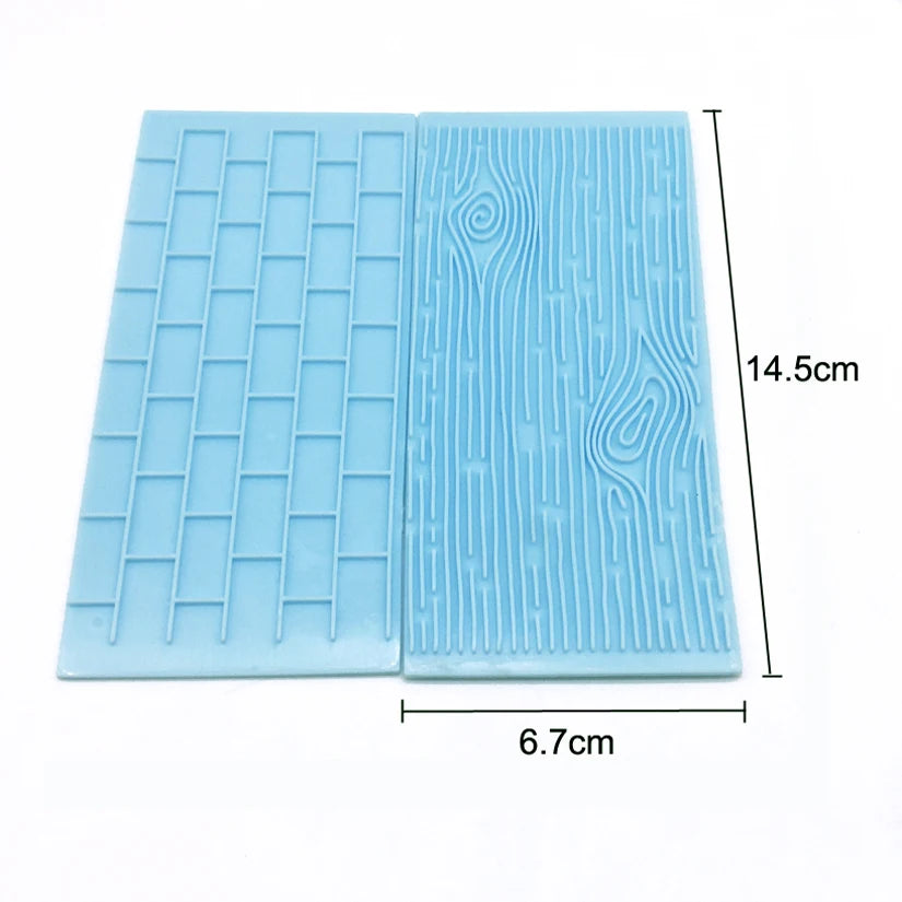 2pcs Stone & Tree Bark Embossed Fondant Mold Set