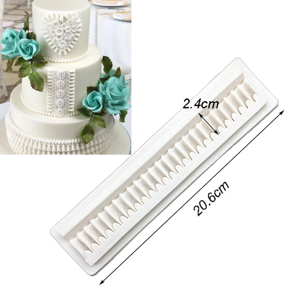 Pearl, Rope & Wave Lace Silicone Mold – Elegant Cake Side Decorating Tool