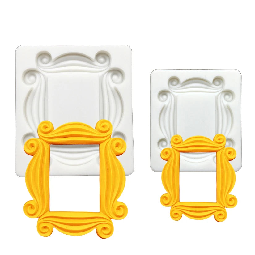 Baroque Photo Frame &amp; Mirror Silicone Mold – Elegant Sugarcraft Tool
