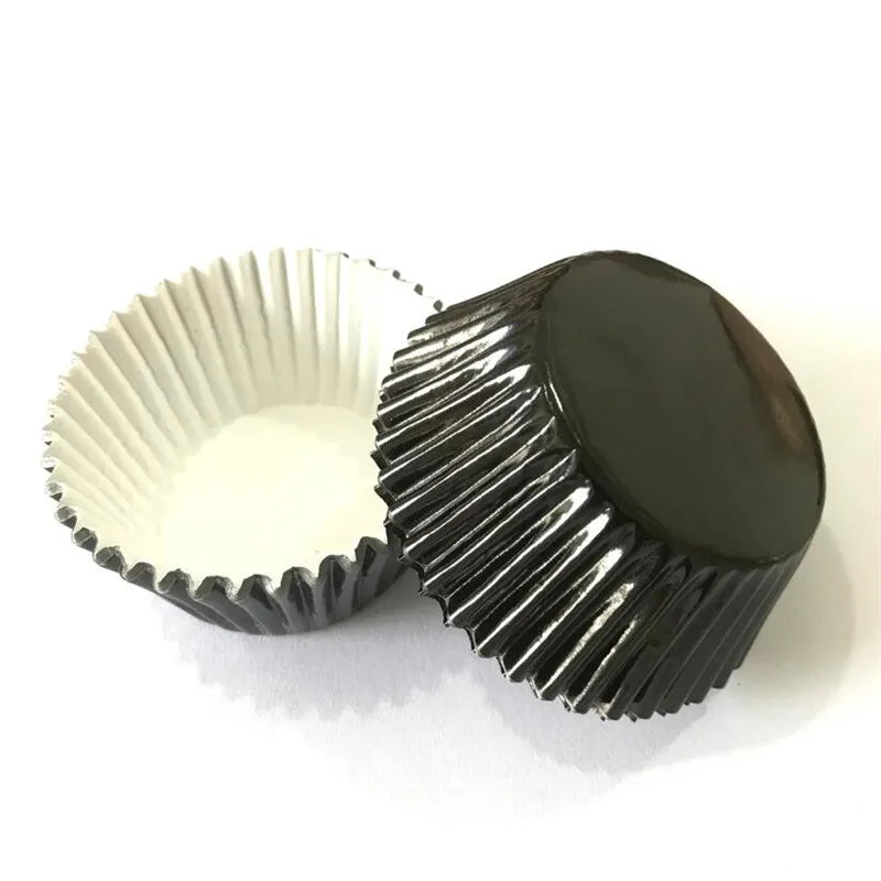 Premium Gold Foil Cupcake Liners | Elegant Muffin Wrappers - 100pcs