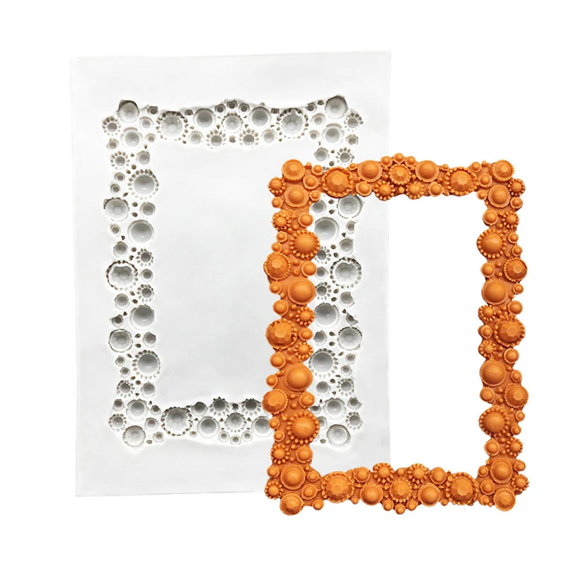 Baroque Photo Frame &amp; Mirror Silicone Mold – Elegant Sugarcraft Tool