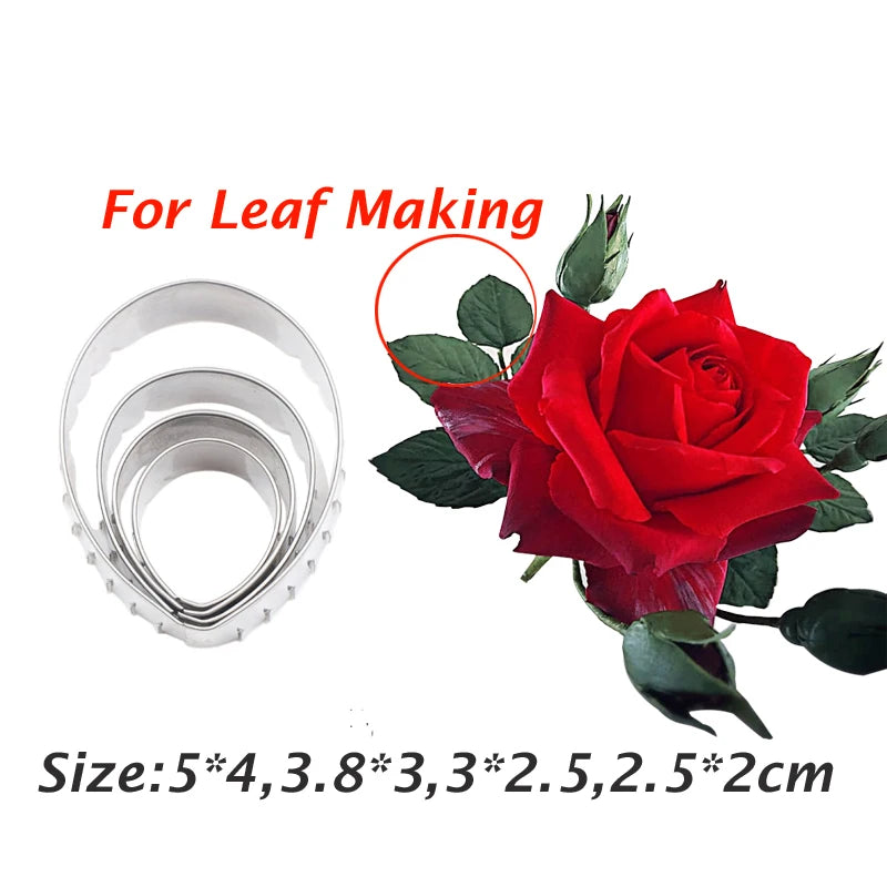 5 Styles Rose Leaf Veiner Mold Set