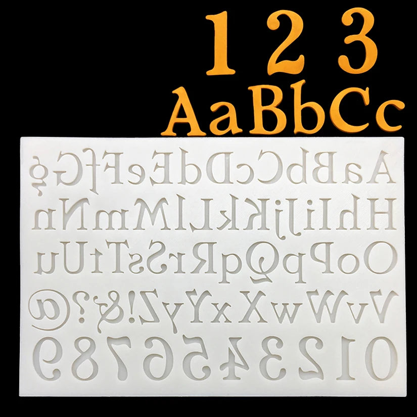 Alphabet &amp; Number Silicone Mold – Professional Sugarcraft & Branding Tool