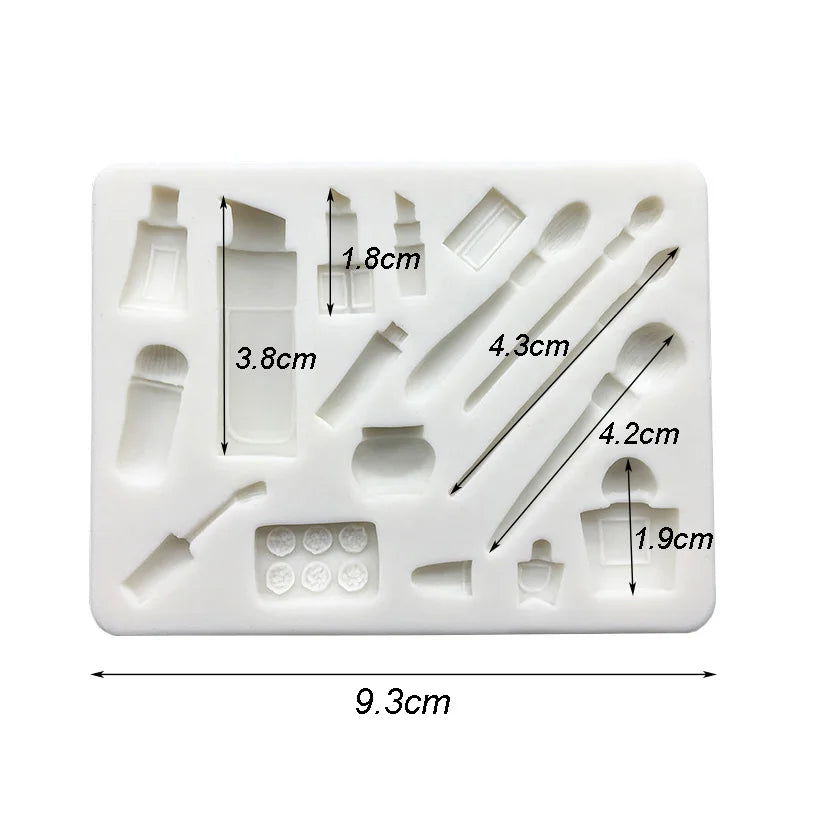 Silicone Mold – Brush, Powder, Perfume &amp; Lipstick
