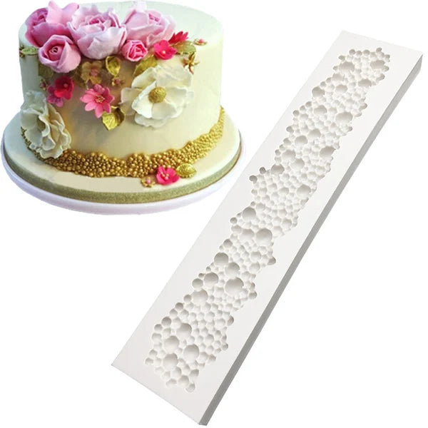 Pearl, Rope & Wave Lace Silicone Mold – Elegant Cake Side Decorating Tool