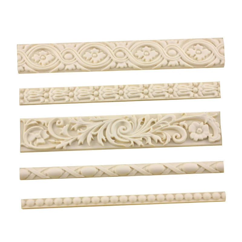 Baroque Scroll Relief Cake Border Silicone Mold Frame