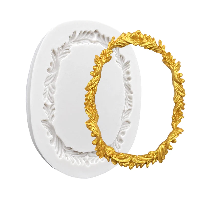 Baroque Photo Frame &amp; Mirror Silicone Mold – Elegant Sugarcraft Tool