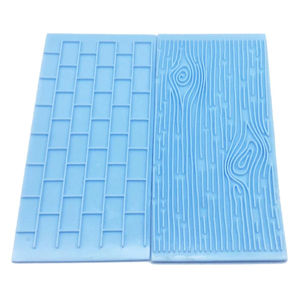2pcs Stone & Tree Bark Embossed Fondant Mold Set