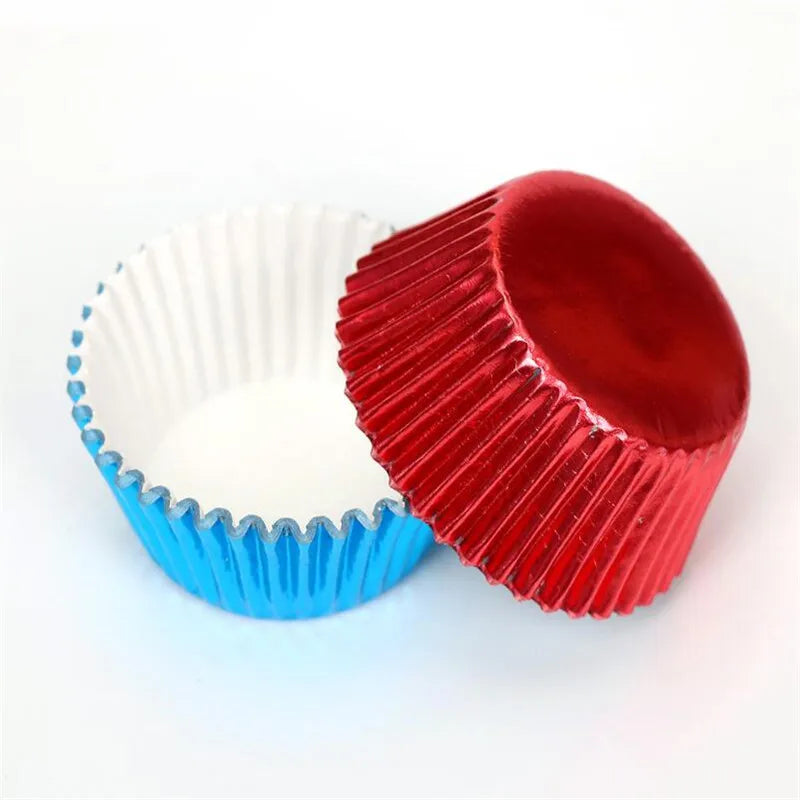 Premium Gold Foil Cupcake Liners | Elegant Muffin Wrappers - 100pcs