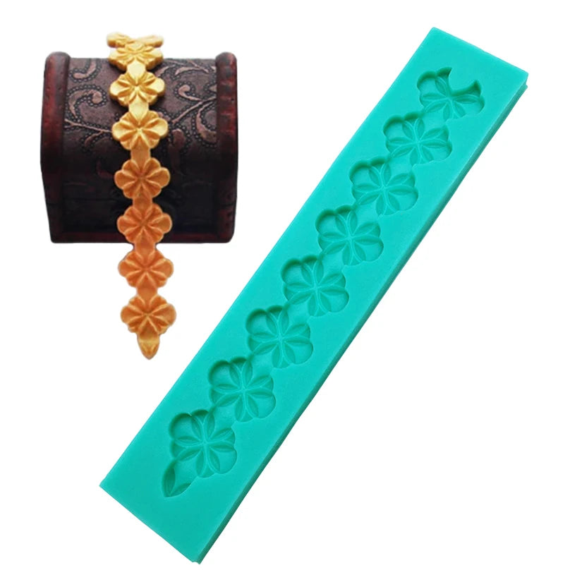 Pearl, Rope & Wave Lace Silicone Mold – Elegant Cake Side Decorating Tool