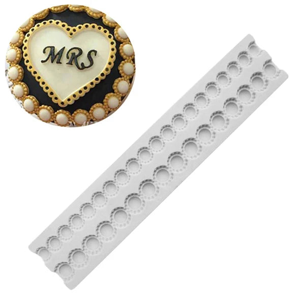 Pearl, Rope & Wave Lace Silicone Mold – Elegant Cake Side Decorating Tool