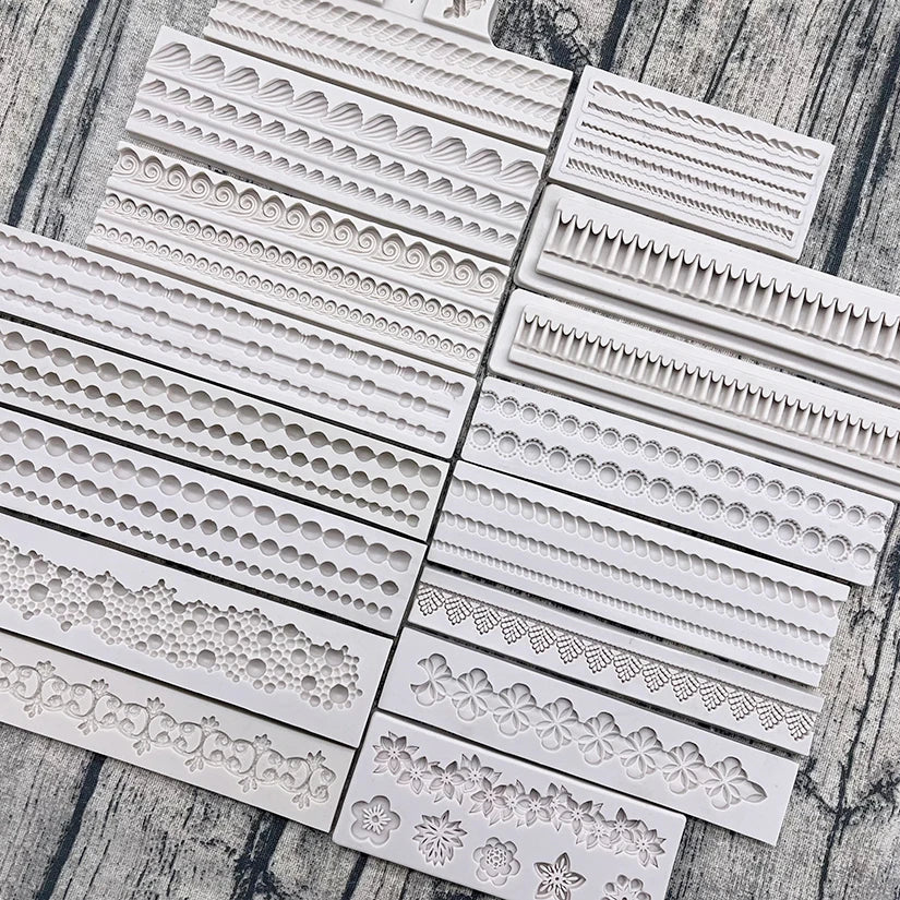 Pearl, Rope & Wave Lace Silicone Mold – Elegant Cake Side Decorating Tool