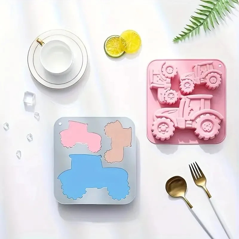 Tractor Silicone Mold – 3 Cavities, Different Sizes