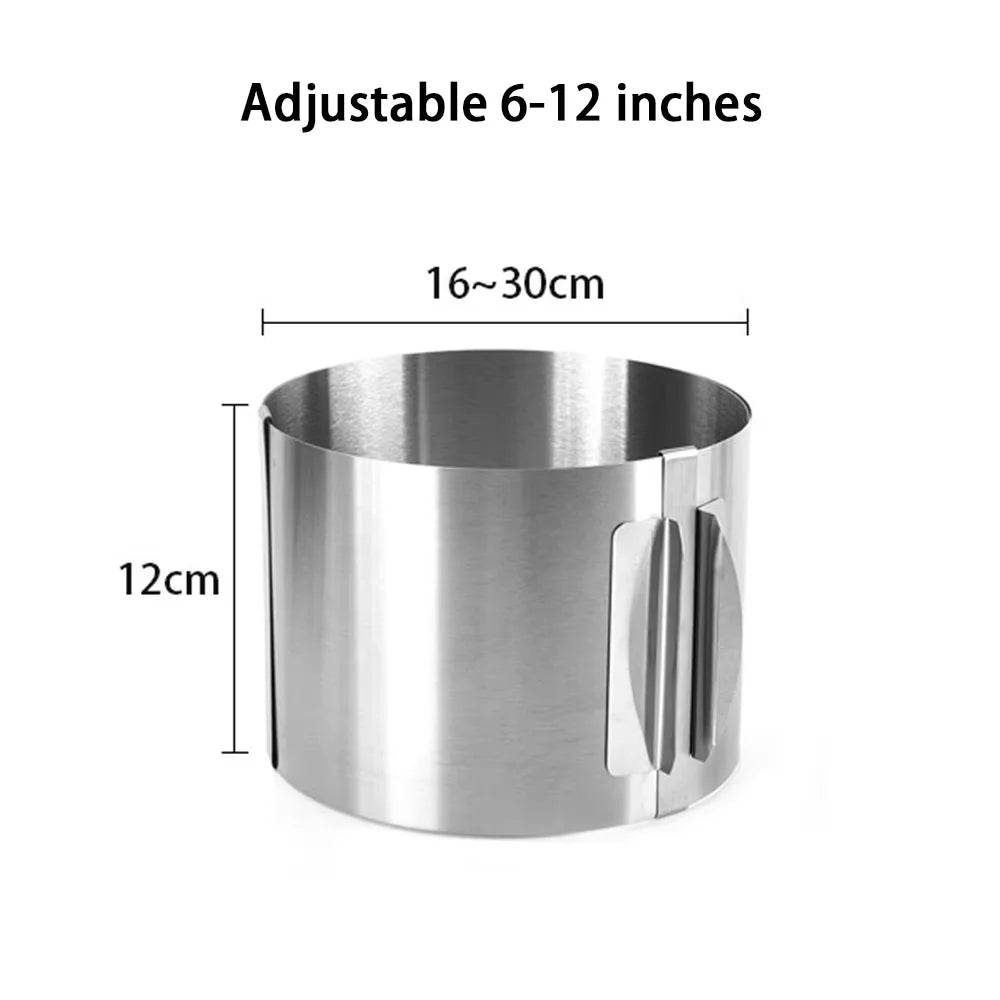Adjustable Stainless Steel Mousse Ring – Precision Telescopic Baking Tool