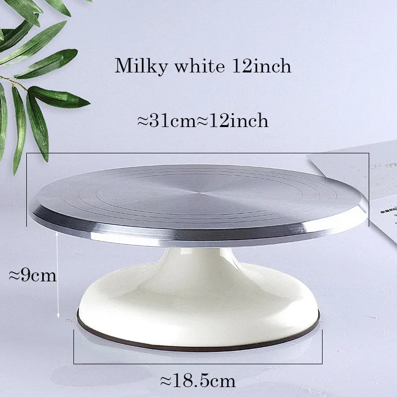 Professional 10-Inch Aluminum Alloy Cake Turntable | Heavy-Duty Rotating Decorating Stand