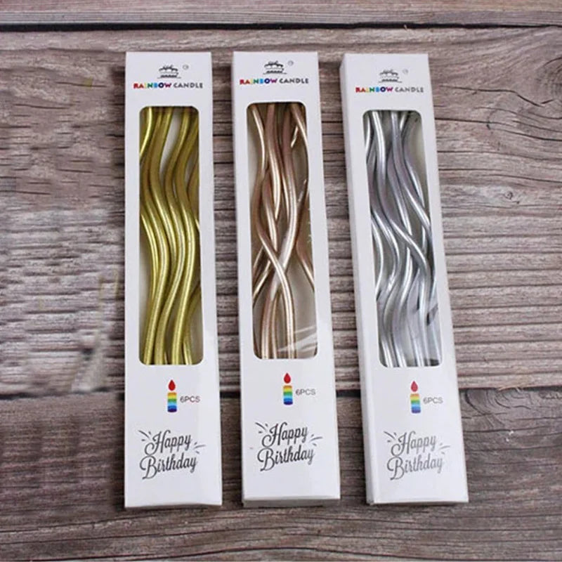 Set Curved Cake Candles - 6Pcs