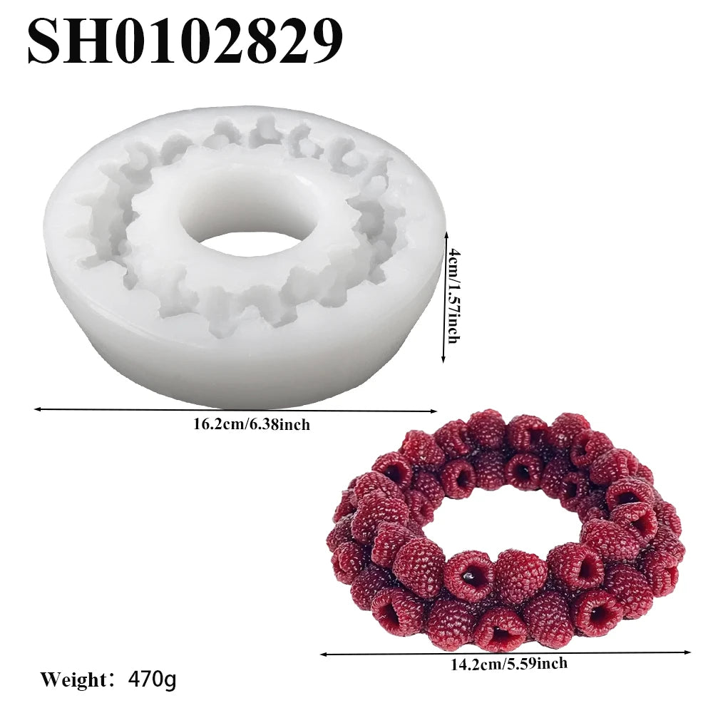 Raspberry Circle &amp; Heart Dessert Mold – Professional French Pastry Silicone Mat