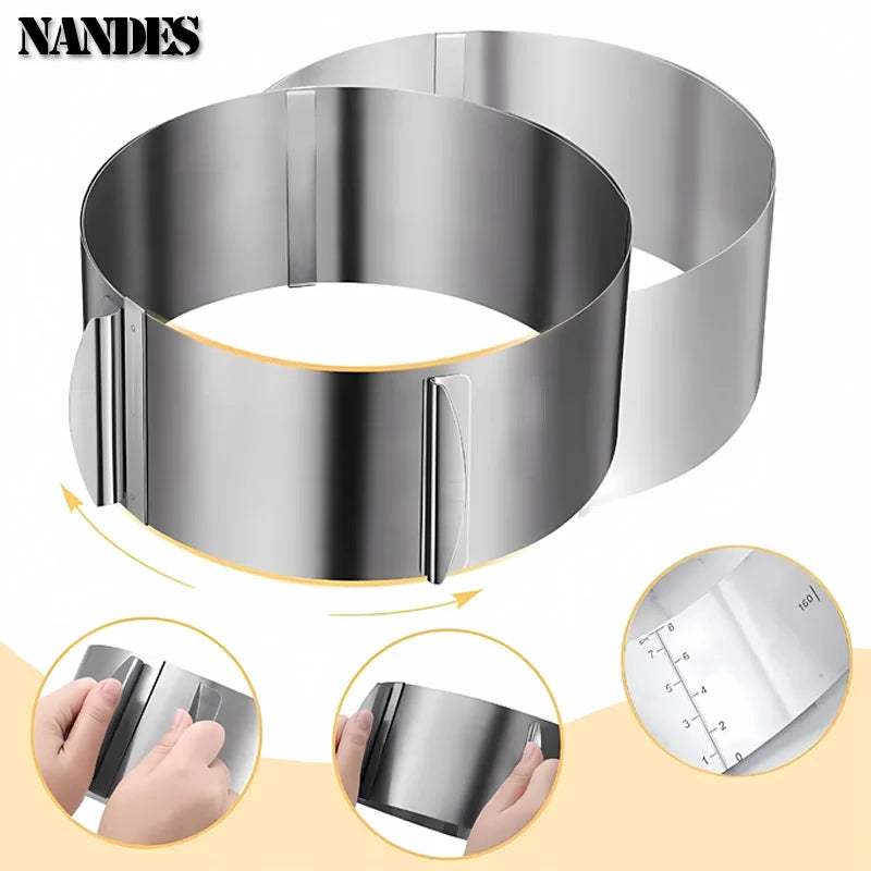 Round / Square Adjustable  Ring Stainless Steel Cake