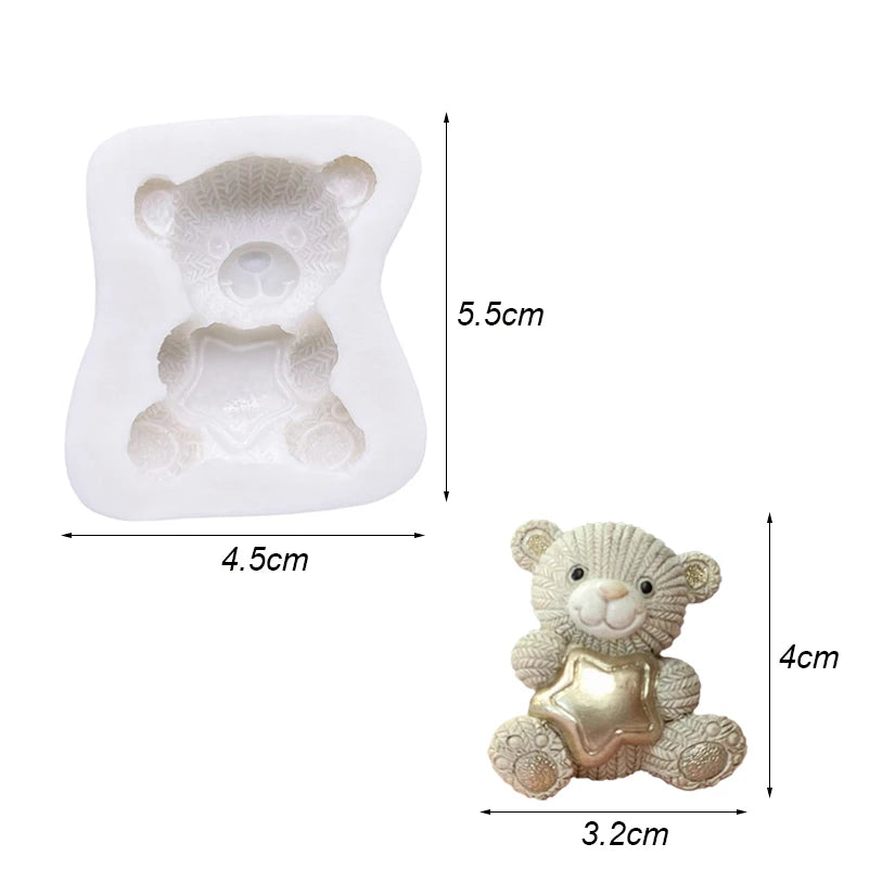 Bear Star Silicone  Mold