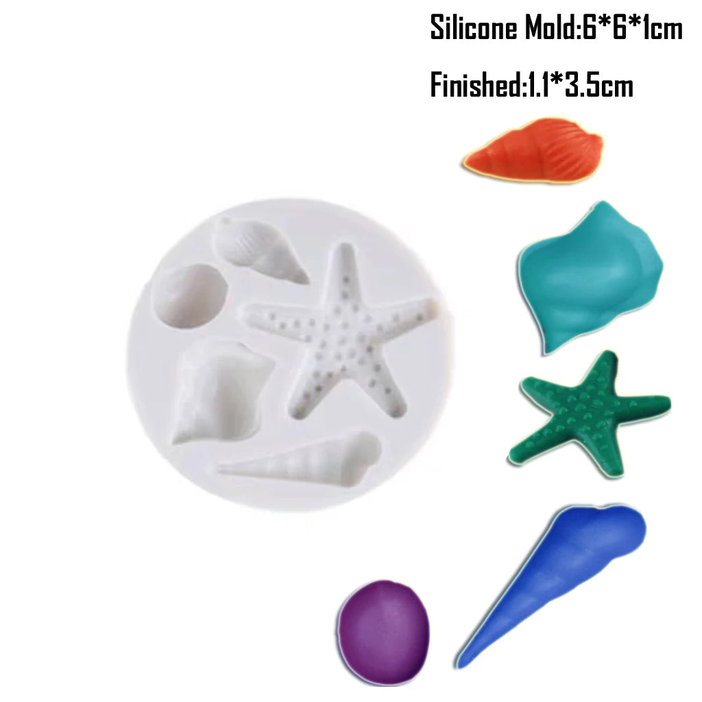 Shell, Starfish &amp; Mermaid Silicone Mold