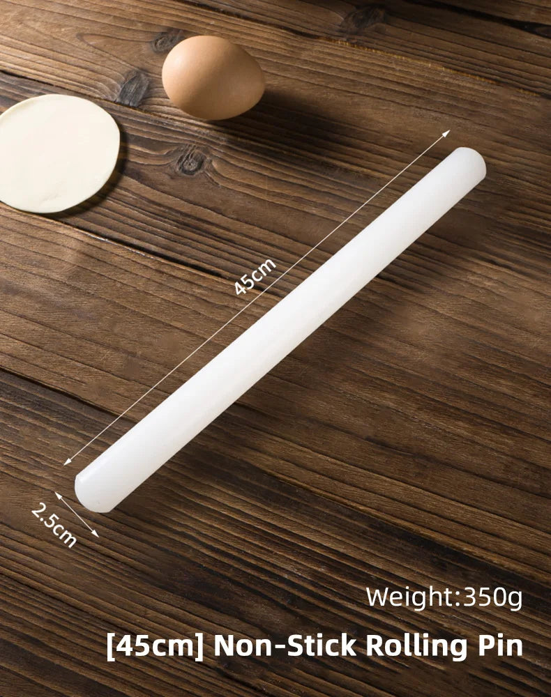Zackoo White PP Rolling Pin – Professional Non-Stick Pastry Tool
