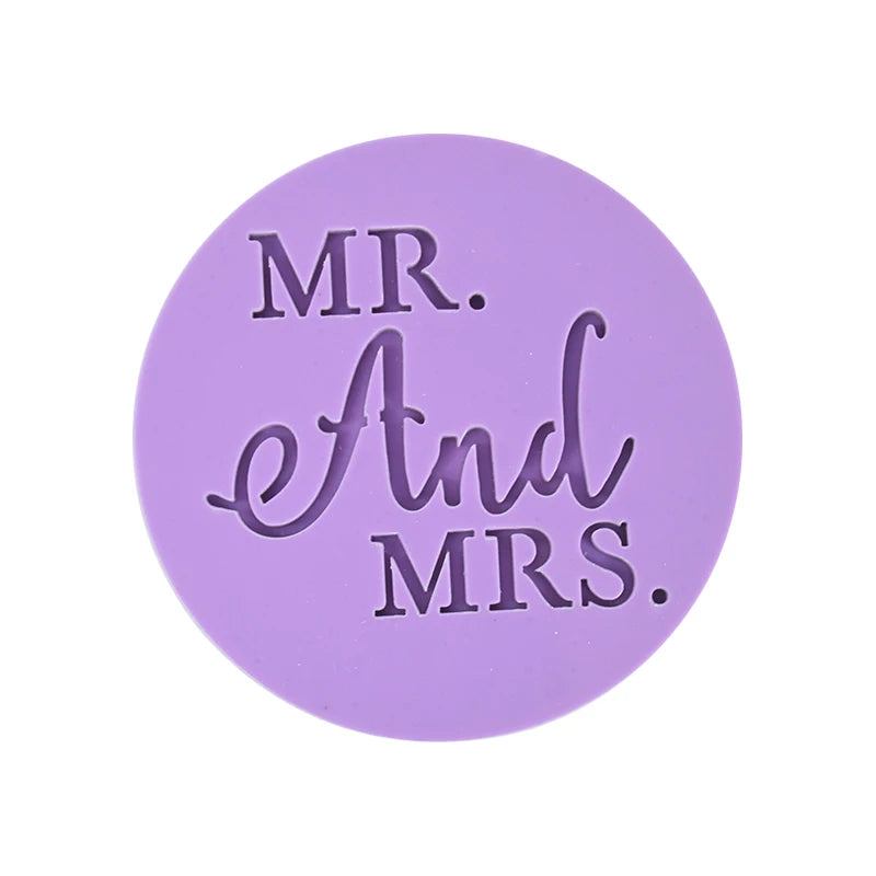 "Bride To Be" & "Mr & Mrs" Wedding Cookie Stamp Set – Elegant Bridal Decor