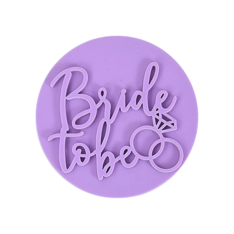 "Bride To Be" & "Mr & Mrs" Wedding Cookie Stamp Set – Elegant Bridal Decor