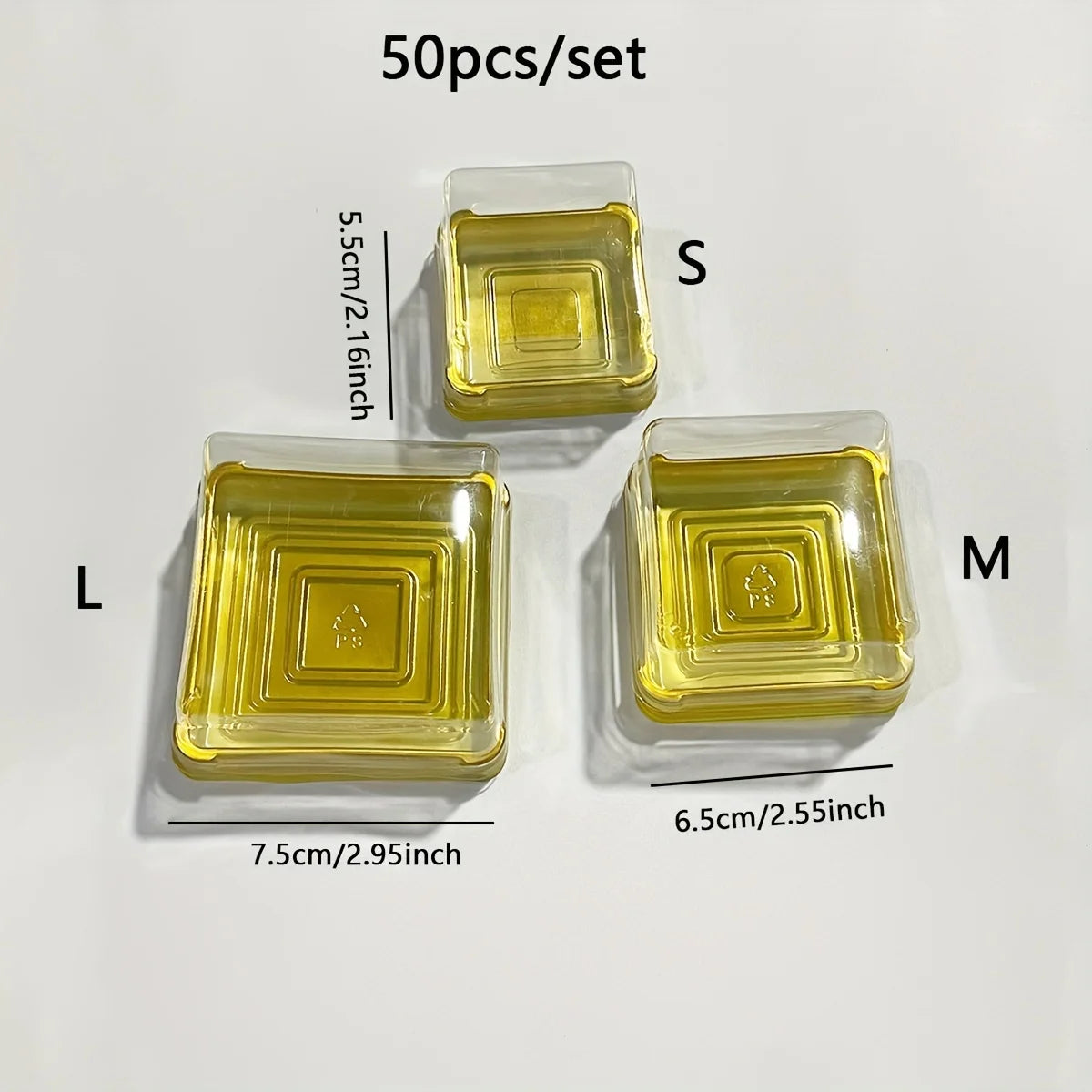 50pcs Clear Plastic Mini Cake Box Set