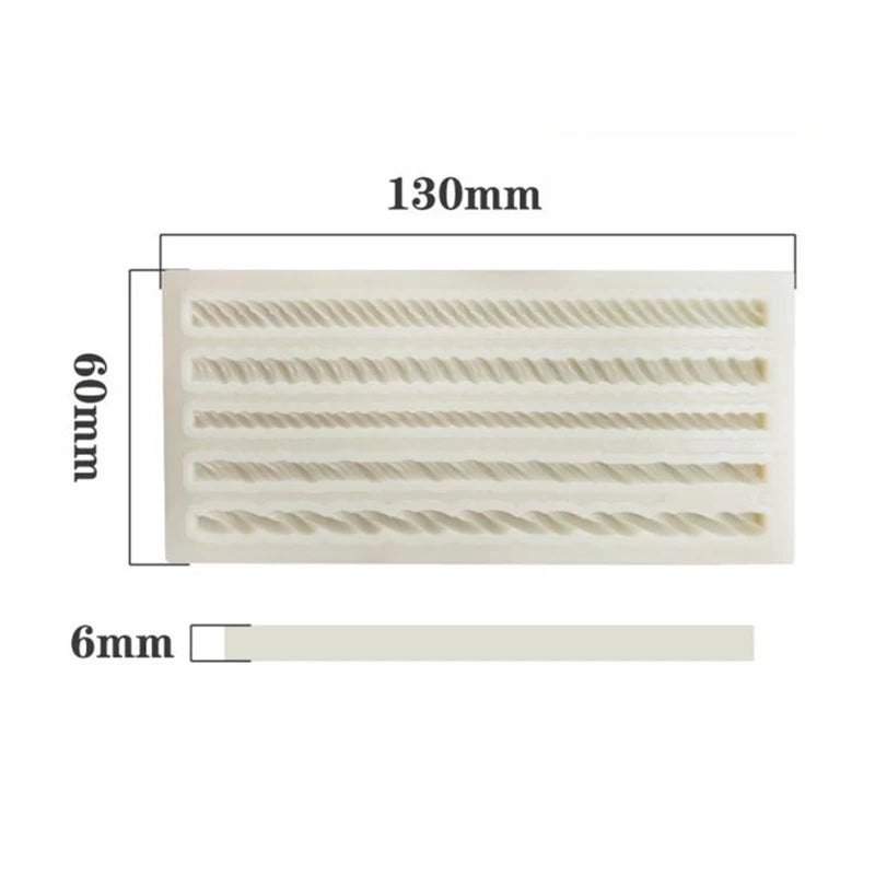 Braided Rope Silicone Mold – Long Twist Strip for Cake Borders & Pie Crusts