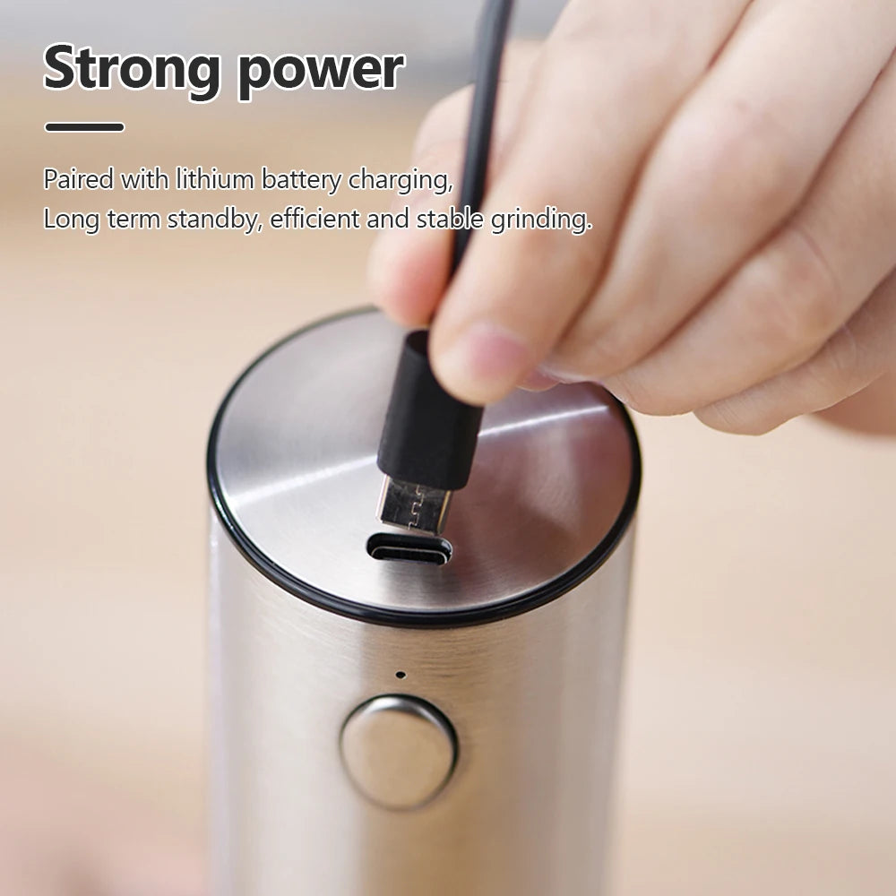Electric Pepper Grinder – USB Rechargeable Stainless Steel Spice Mill