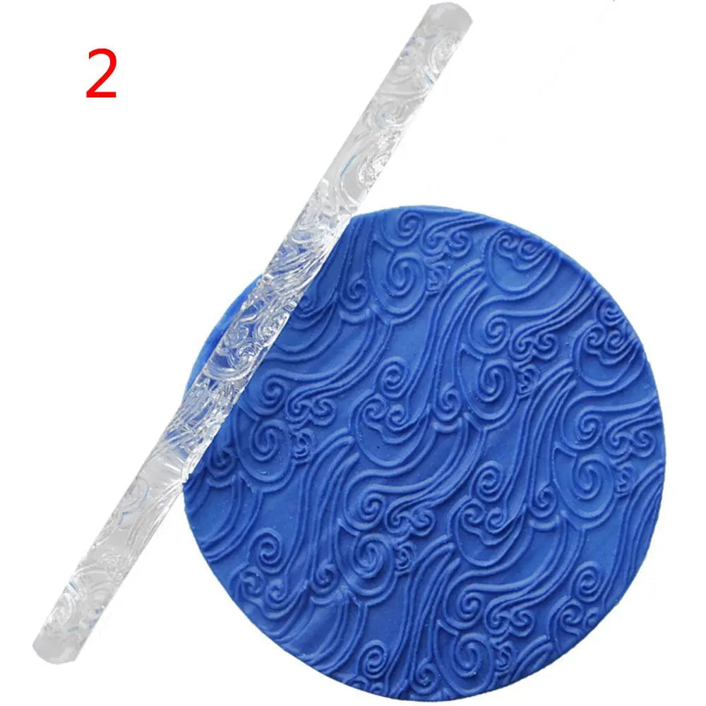 21-Style Embossing Acrylic Rolling Pin – Professional Textured Baking Tool