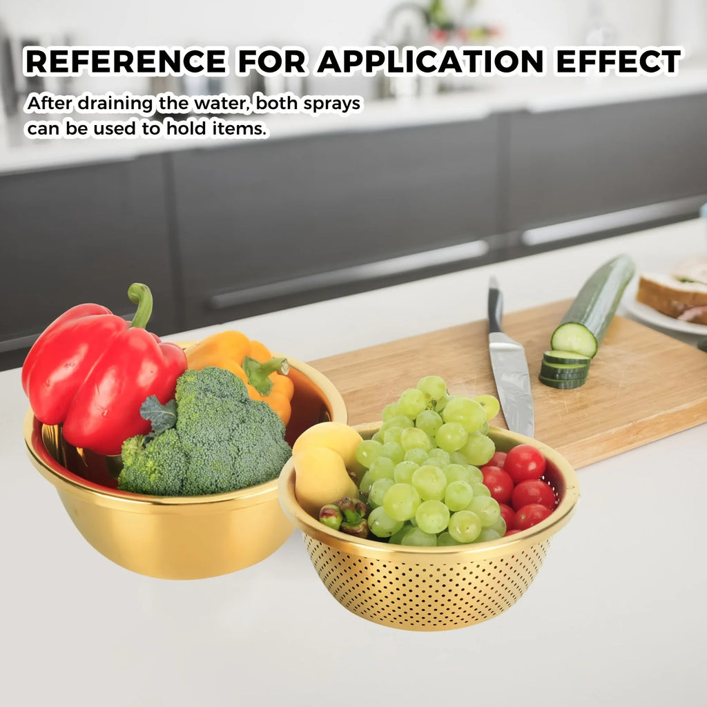 2-Piece Stainless Steel Strainer &amp; Steamer Set – Heavy-Duty Kitchen Duo