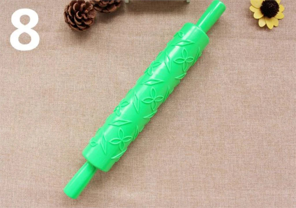 14-Style Lace & Texture Embossing Roller – Versatile Sugarcraft Tool