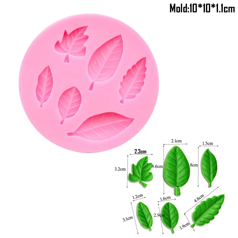 Silicone mold for realistic leaf shapes