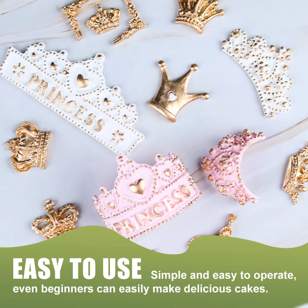 9-Pattern Crown Shape Silicone Fondant Mold