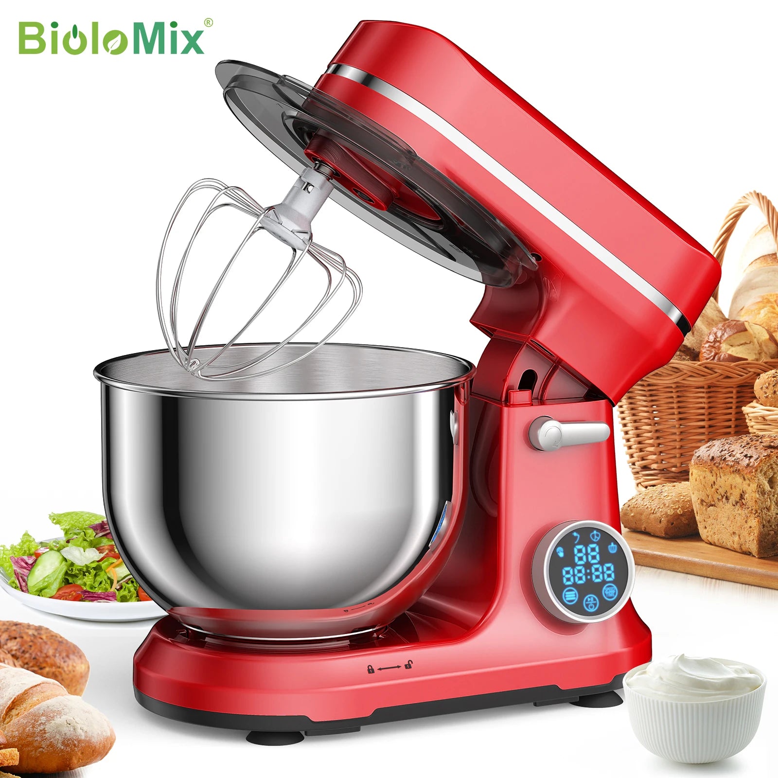 Biolomix 1200W Professional Stand Mixer – The Ultimate Smart Baking Assistant