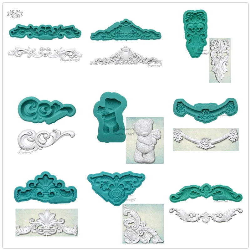 Silicone mold ornaments baroque