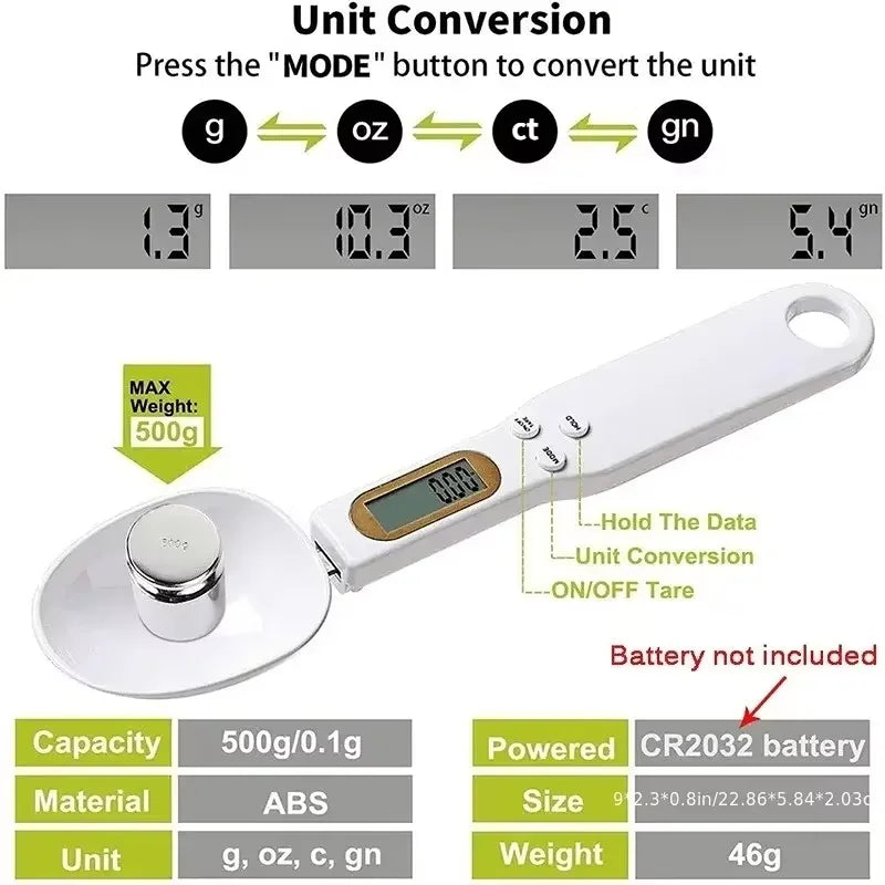 Electronic Measuring Spoon Scale – Precision Kitchen Weighing Tool