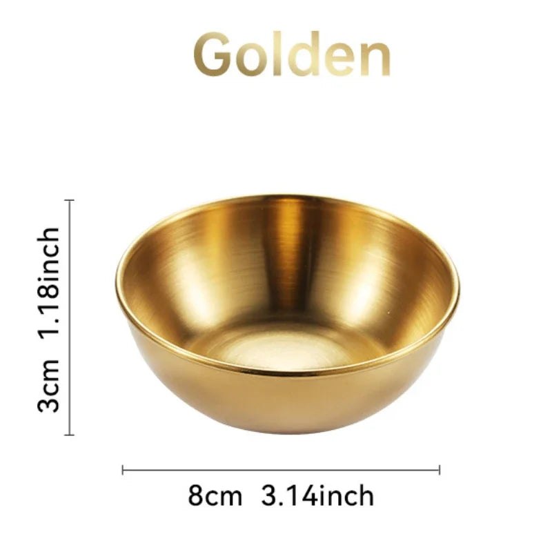 Stainless steel golden sauce plates - condiment and appetizer plates 2 pcs. / 4 pcs.