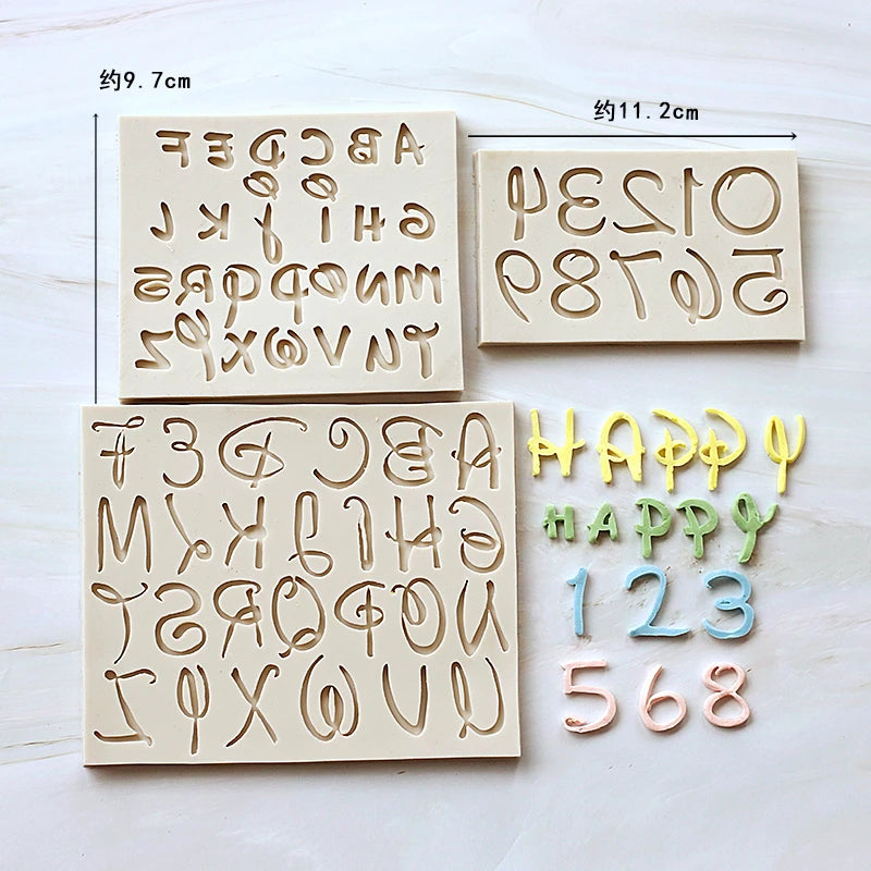 Mirosie Alphabet &amp; Numbers Silicone Mold | Uppercase &amp; Lowercase Set