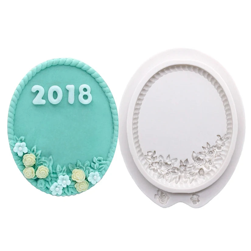 Baroque Photo Frame &amp; Mirror Silicone Mold – Elegant Sugarcraft Tool