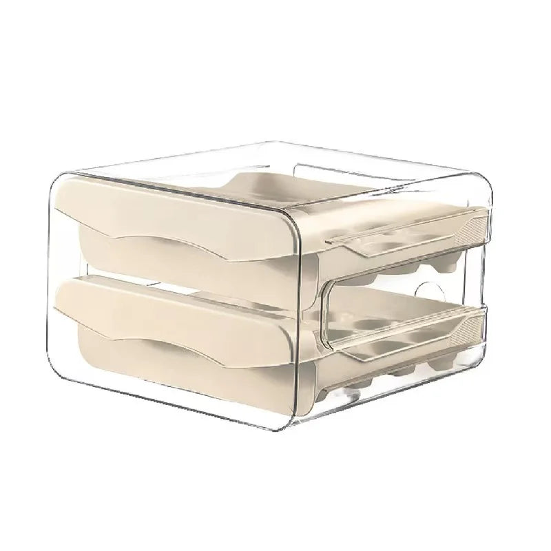 Double-Layer Automatic Rotating Egg Storage Box – Refrigerator Organizer