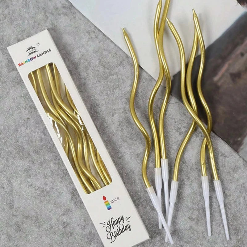 Set Curved Cake Candles - 6Pcs