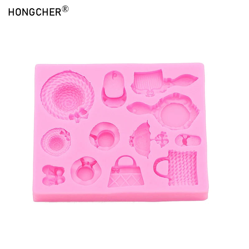 Silicone Moulds Mini Hat, Bag, Comb, Slippers