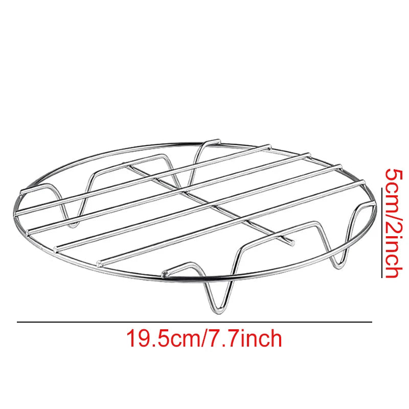 Air Fryer Baking Rack – Metal Grill Accessory (Square / Round / Rectangle)