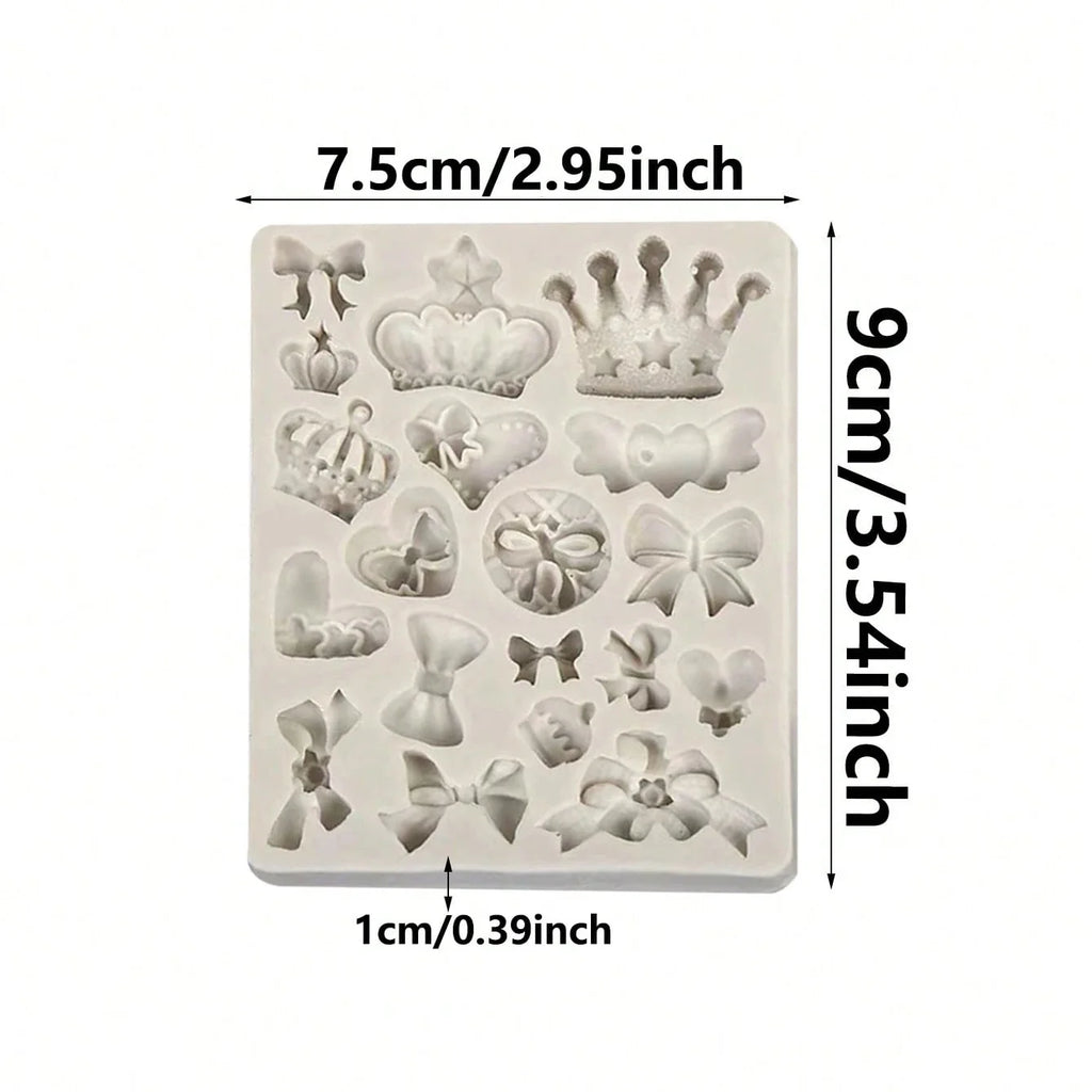 Royal Crown & Bowknot Silicone Mold – Elegant Lace & Pastry Tool