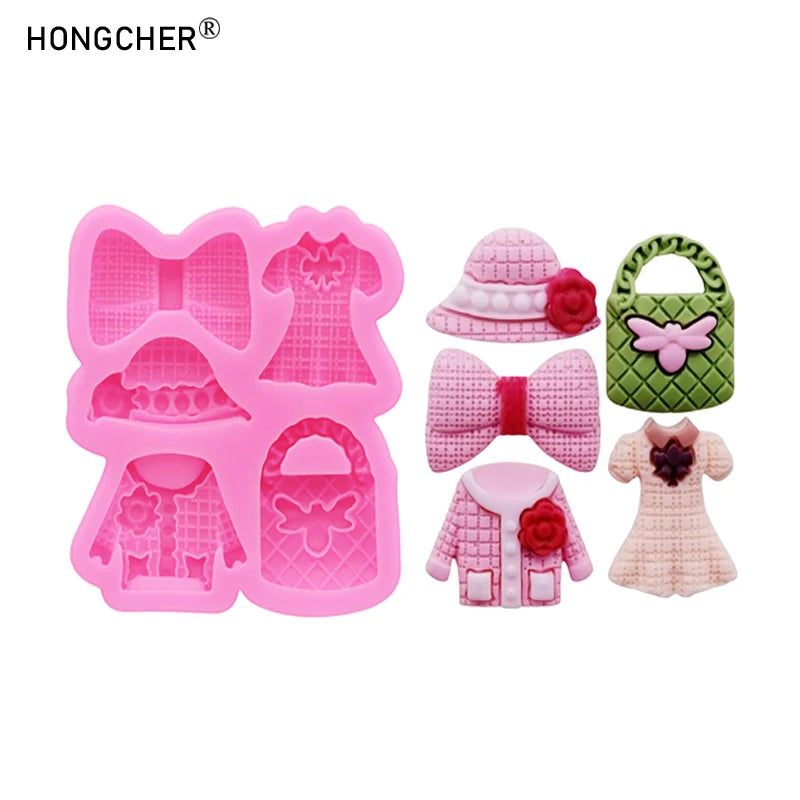 Silicone Moulds Mini Hat, Bag, Comb, Slippers