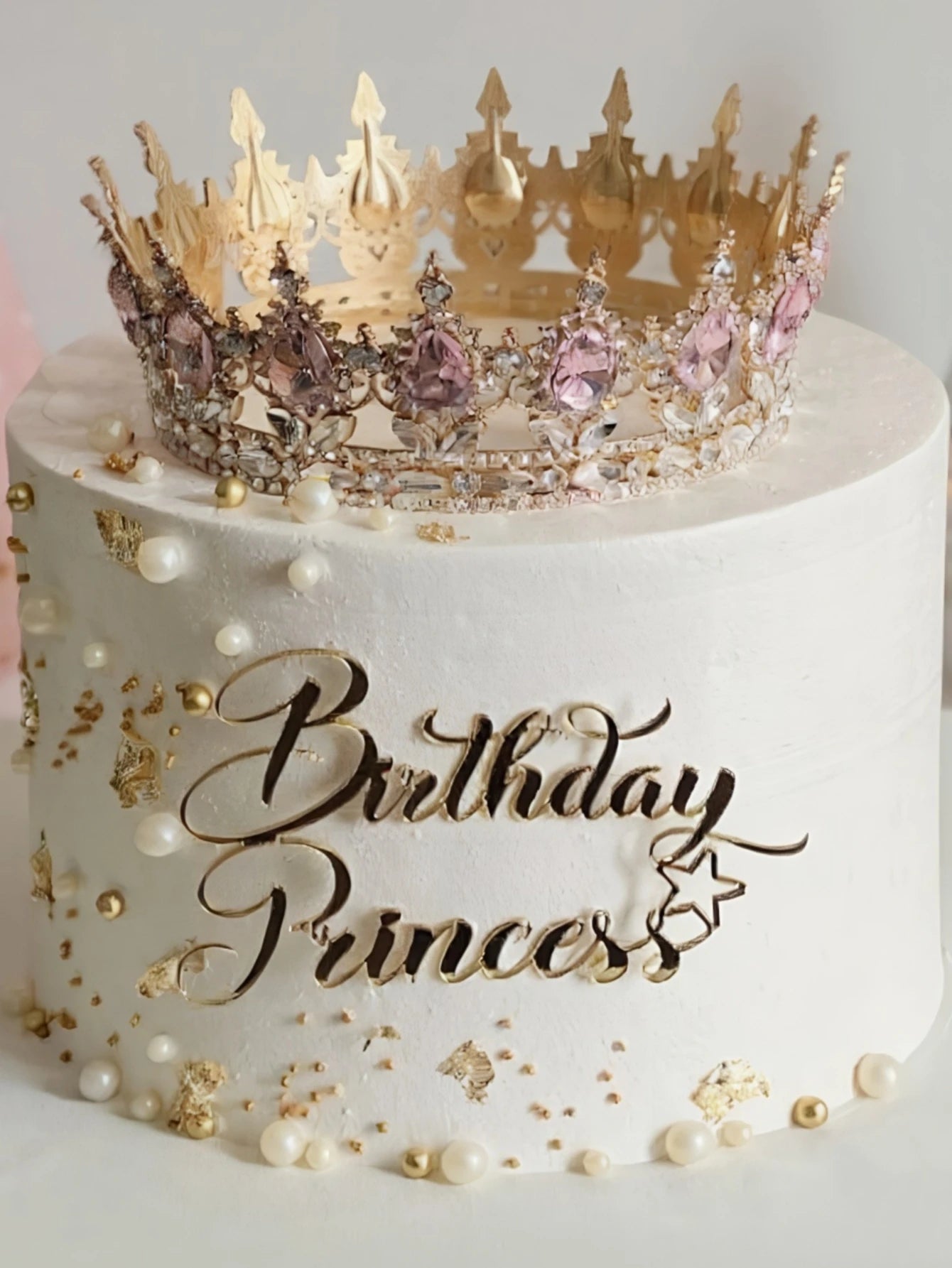 3pcs “Birthday Princess” PMMA Cake Topper – Elegant Letter Decoration